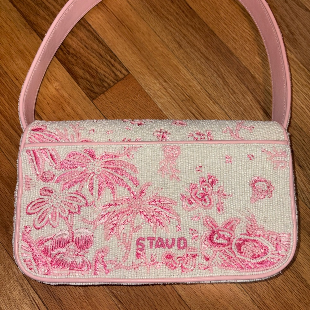 STAUD Tommy Beaded Bag Cherry Blossom Toile - Picture 7 of 9